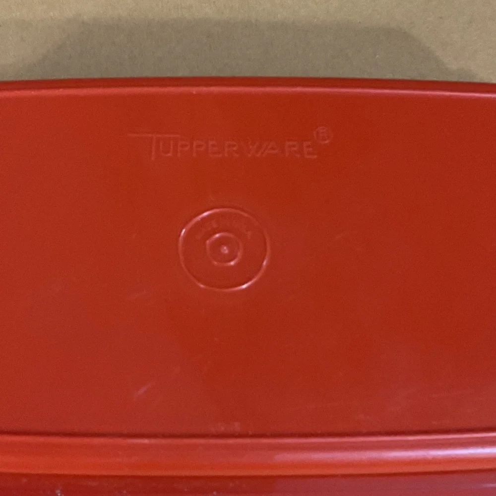 Tupperware Red Base with White Lid